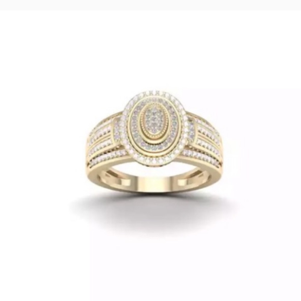 NEW Round Full Rhinestones Engagement Ring - Picture 4 of 9